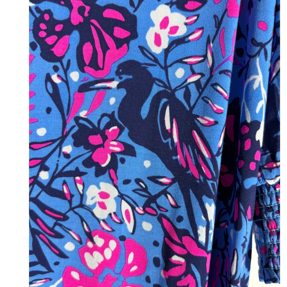 Lilly Pulitzer Andrei Maxi Dress Boca Blue Birds Eye View sz 4 - Picture 8 of 8